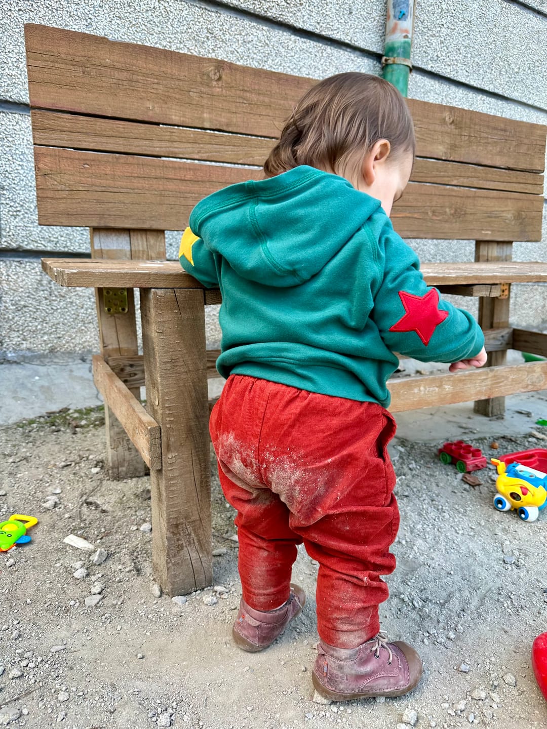 Customer photo review of Red Corduroy Comfy Trousers