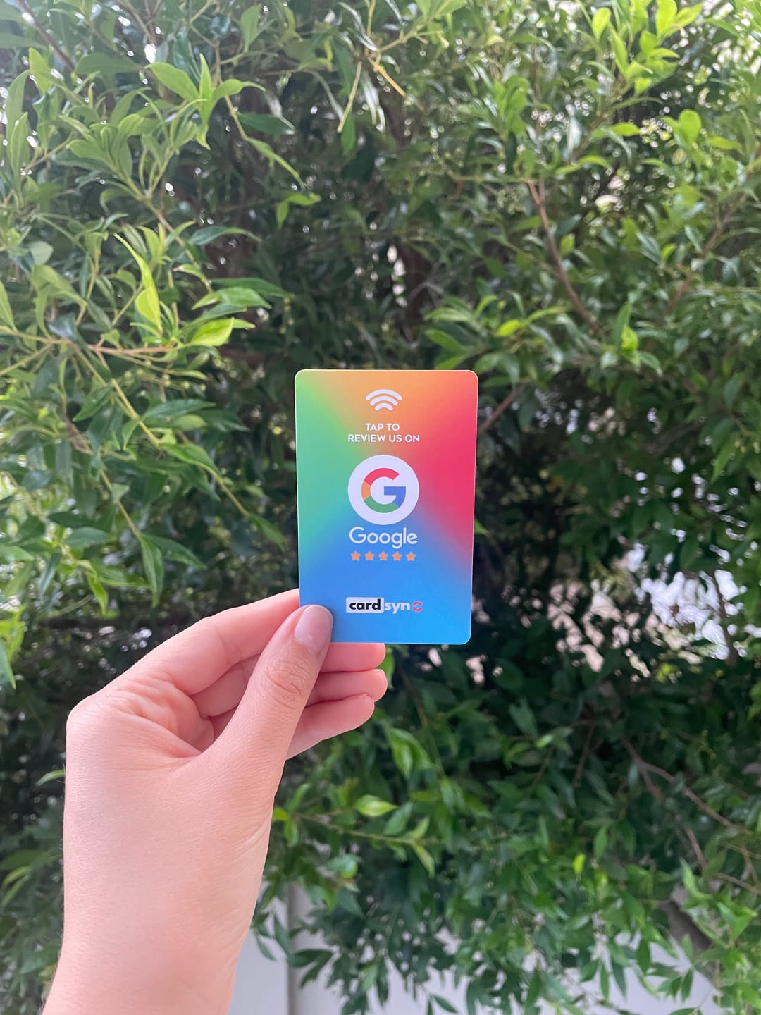 Customer photo review of Google Review Cards