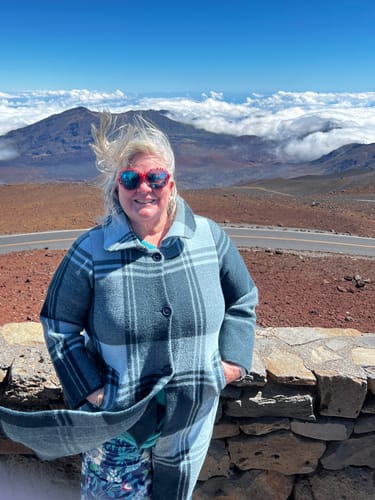 Customer photo review of NATALIE coat Ocean Blue Plaid