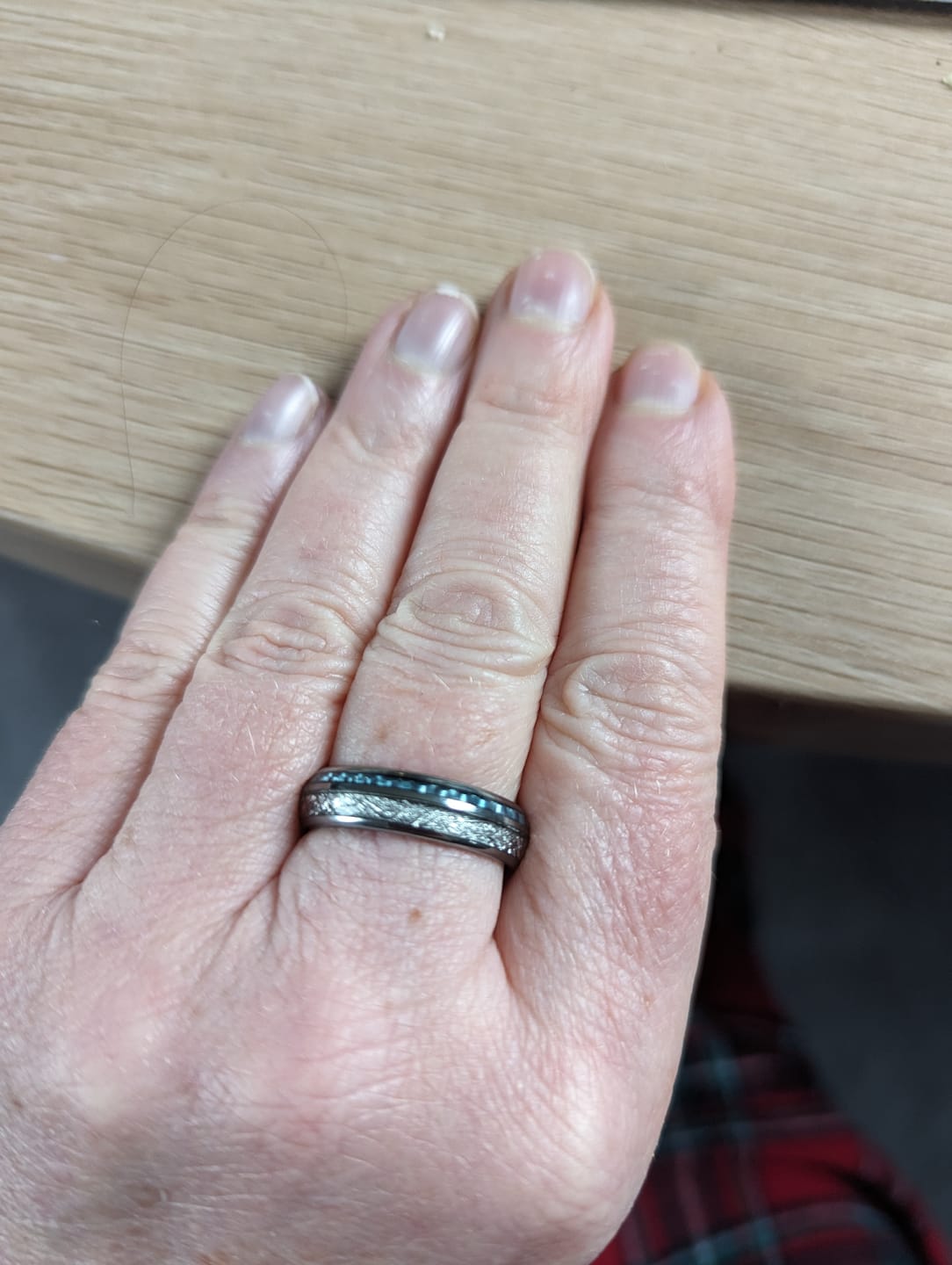 Customer photo review of The Steely Blue Wonder Ring Set