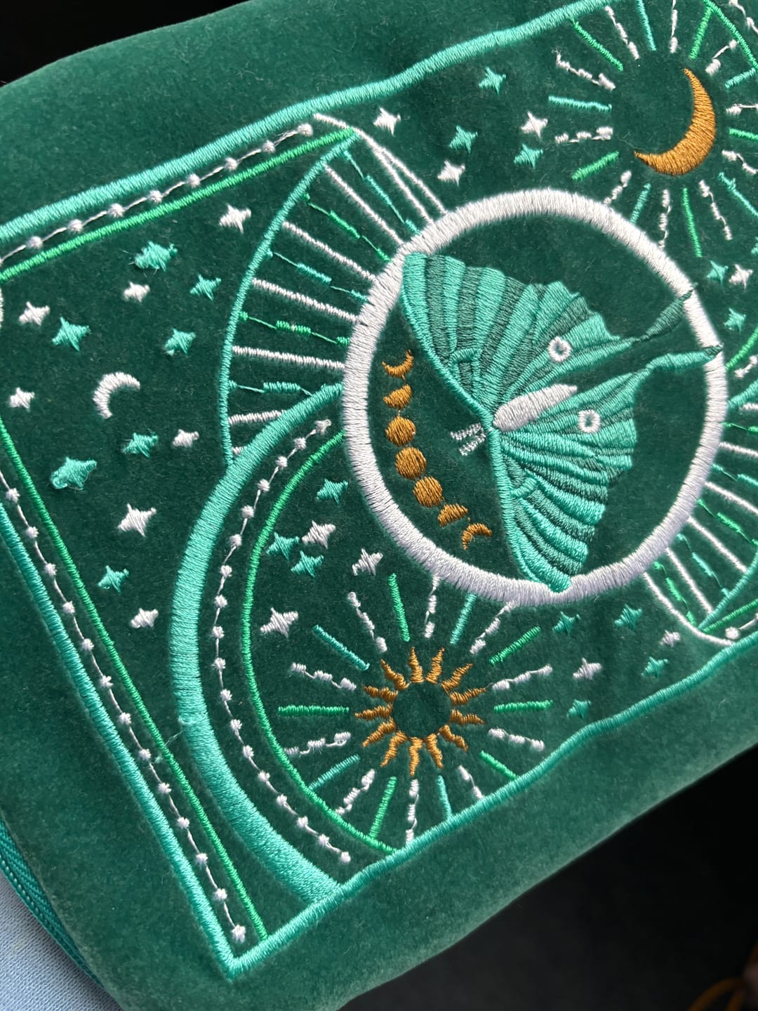 Customer photo review of Luna Moth Kindle & E-Reader Sleeve