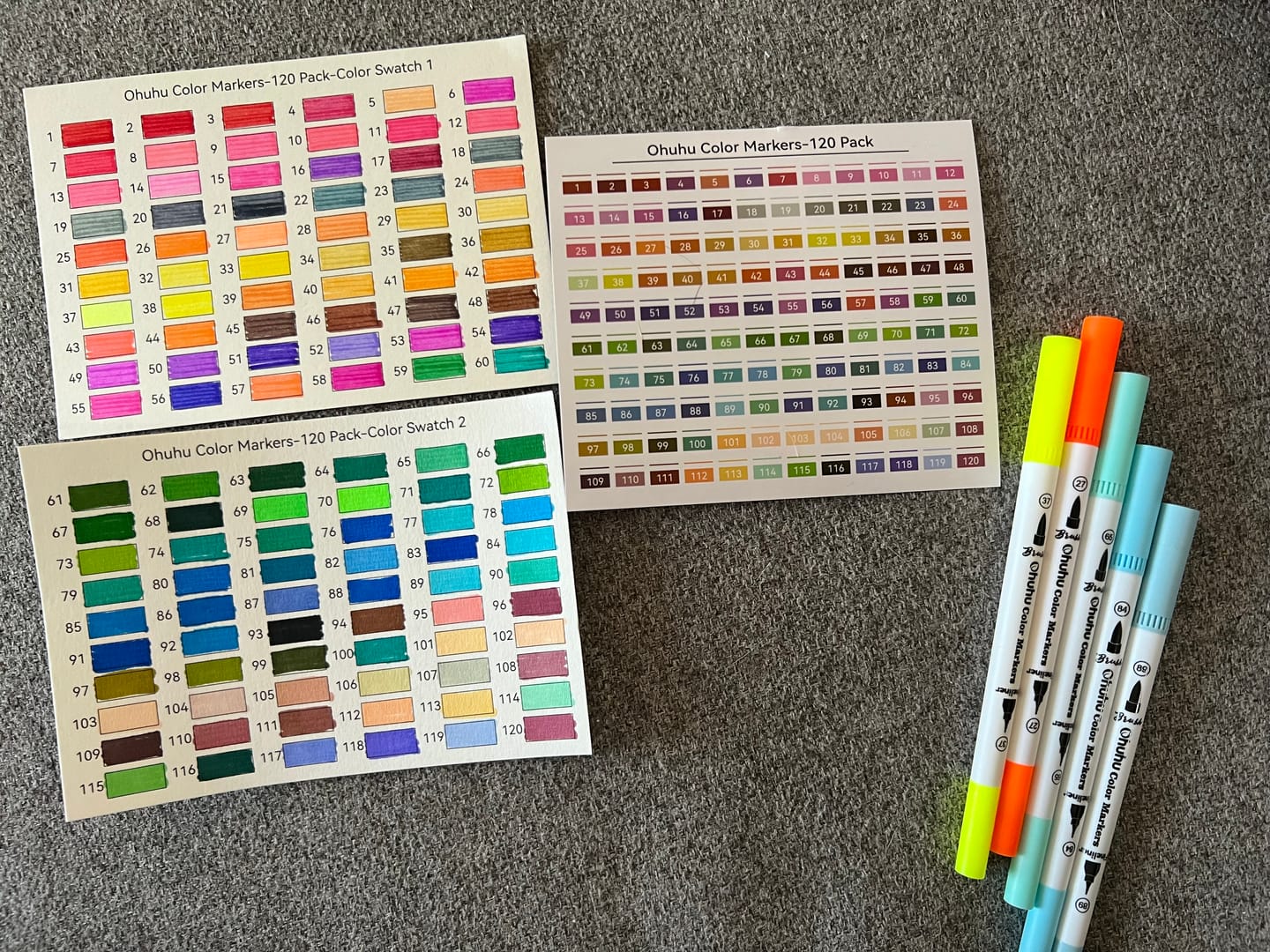 Customer photo review of Ohuhu Maui 160 Colors Dual Tips Water Based Art Markers, Brush & Fineliner