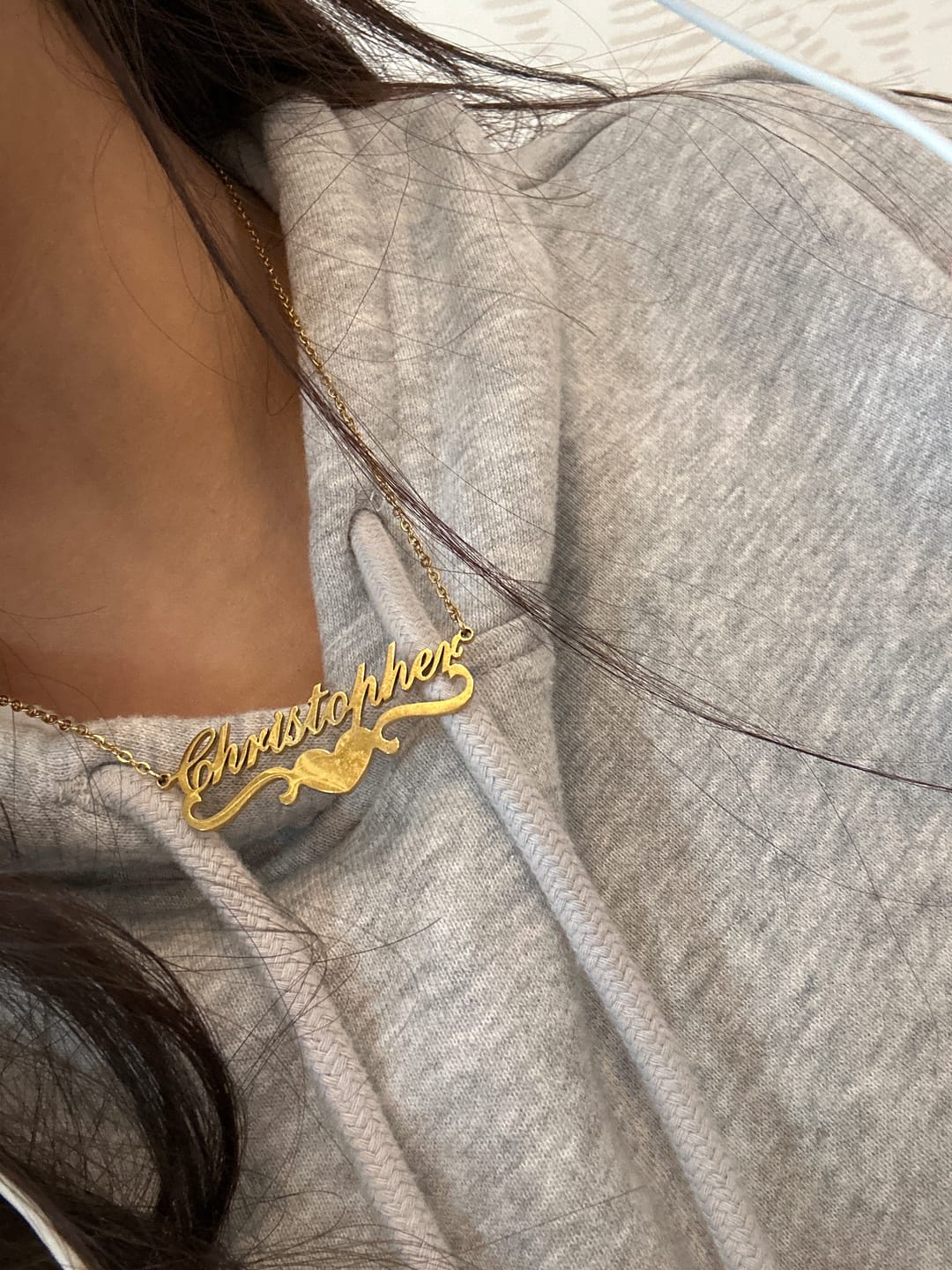 Customer photo review of Love Name Necklace
