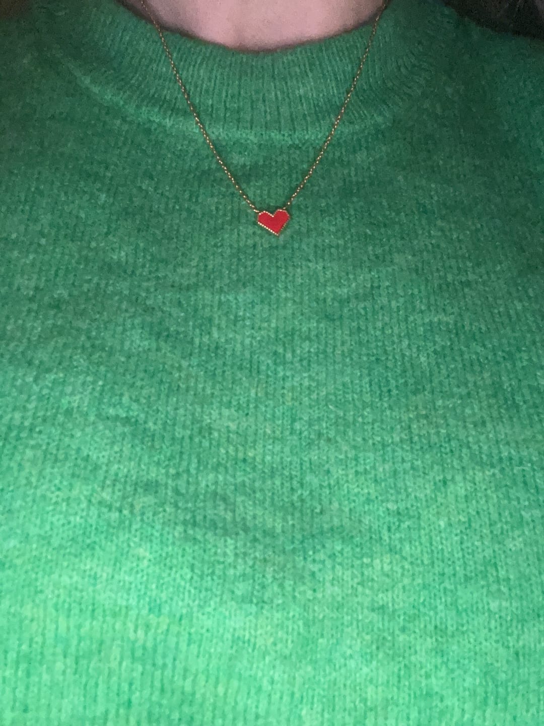 Customer photo review of Sarah - Red Heart Necklace Stainless Steel