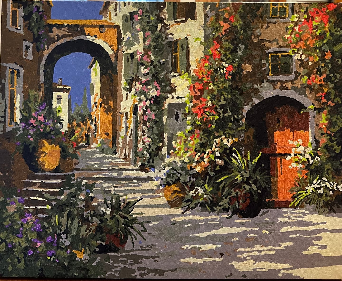 Customer photo review of La Porta Rossa sulla Salita - Paint by Numbers