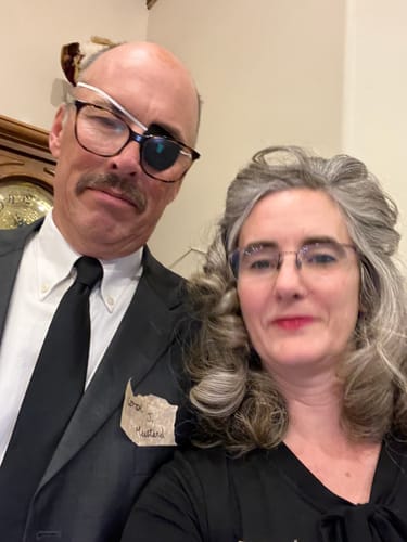 Customer photo review of 1940s Murder Mystery Host Your Own Game Kit