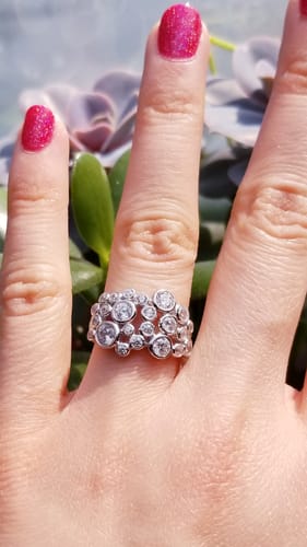 Customer photo review of Bubble CZ Ring in Sterling Silver