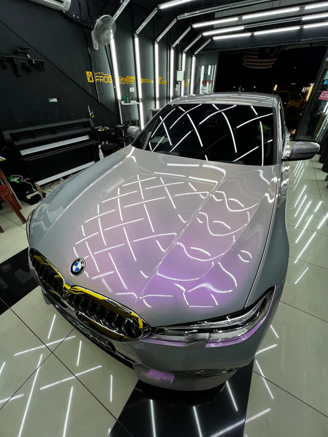 Customer photo review of Candy Metallic Gray Pink Vinyl Wrap