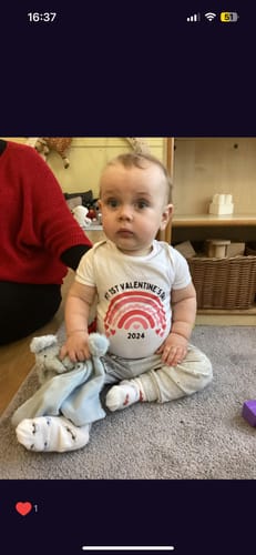 Customer photo review of My First Valentines Day 2024 Rainbow Baby Vest
