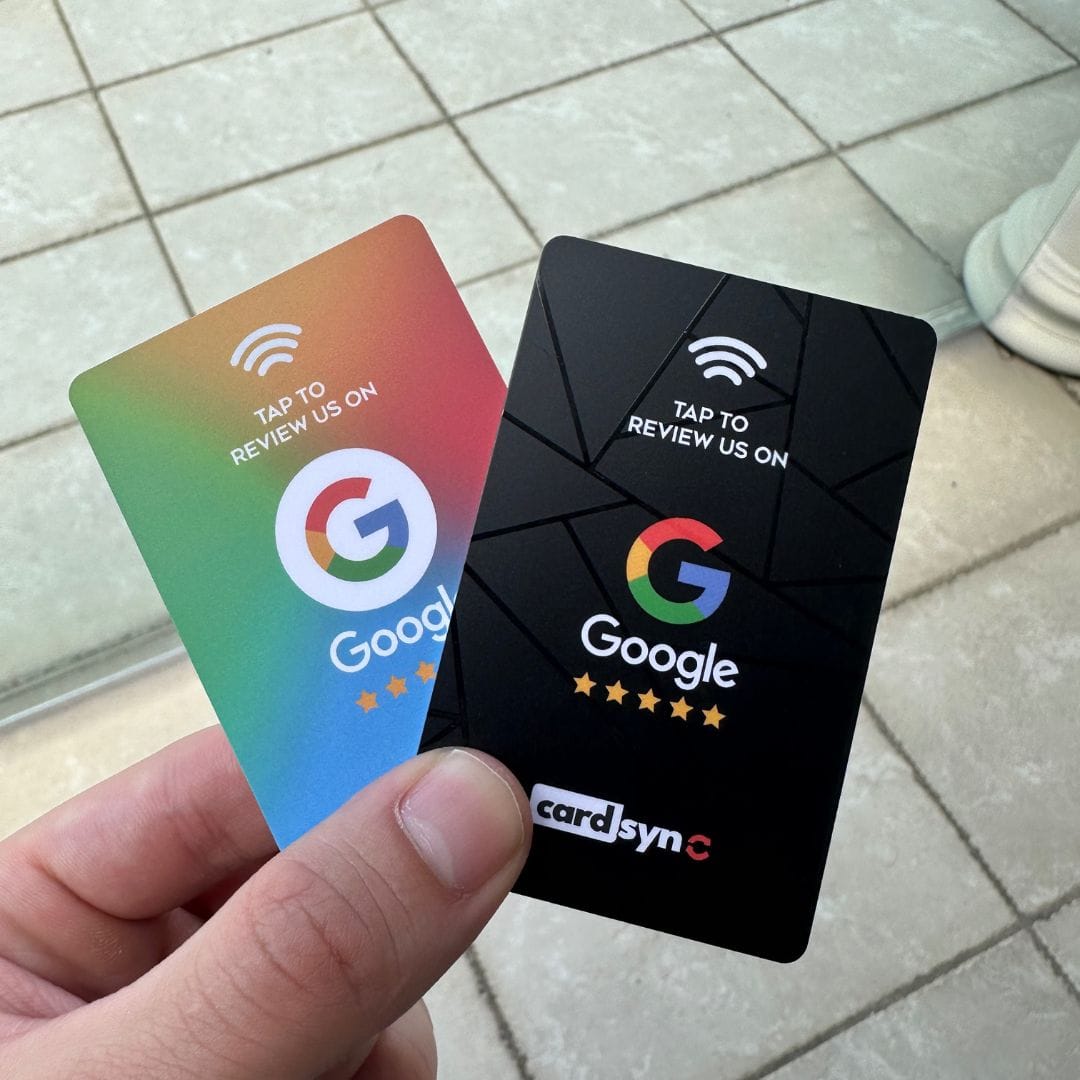 Customer photo review of Google Review Cards