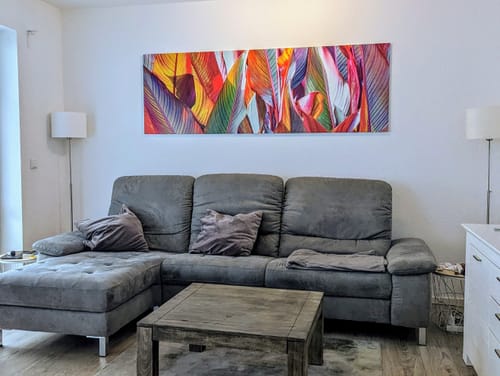 Customer photo review of Alu-Dibond Bild | Blätter in bunten Farben | Panorama