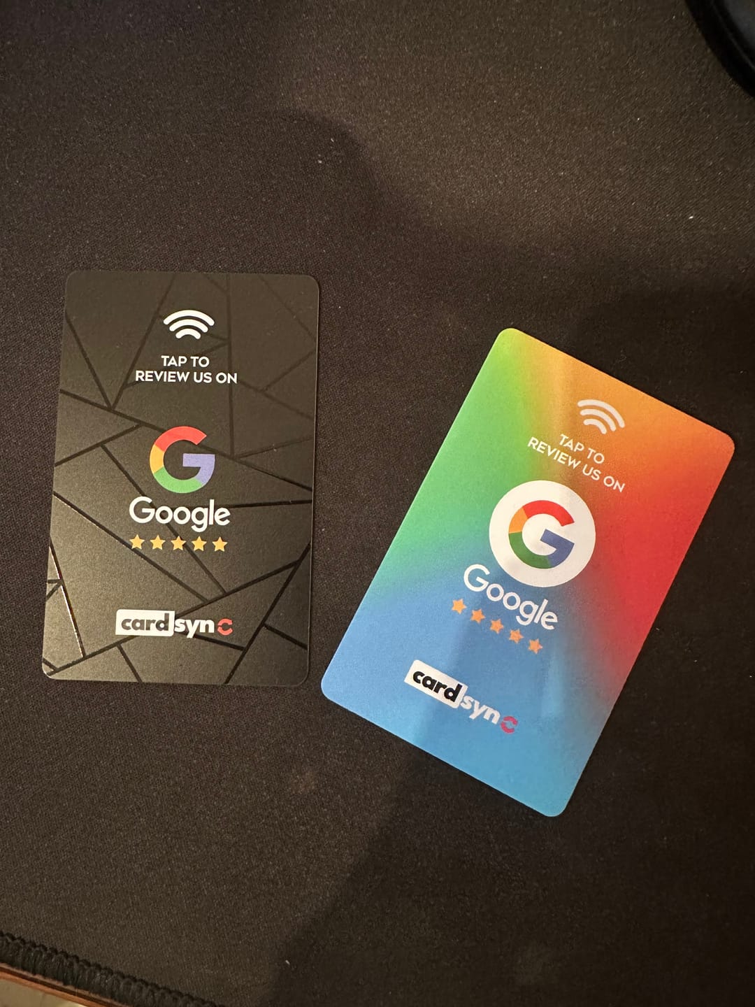 Customer photo review of Google Review Cards