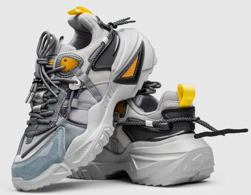 Customer photo review of Rocket Boost Grey High Heel Funky Designer Low Top Sneakers