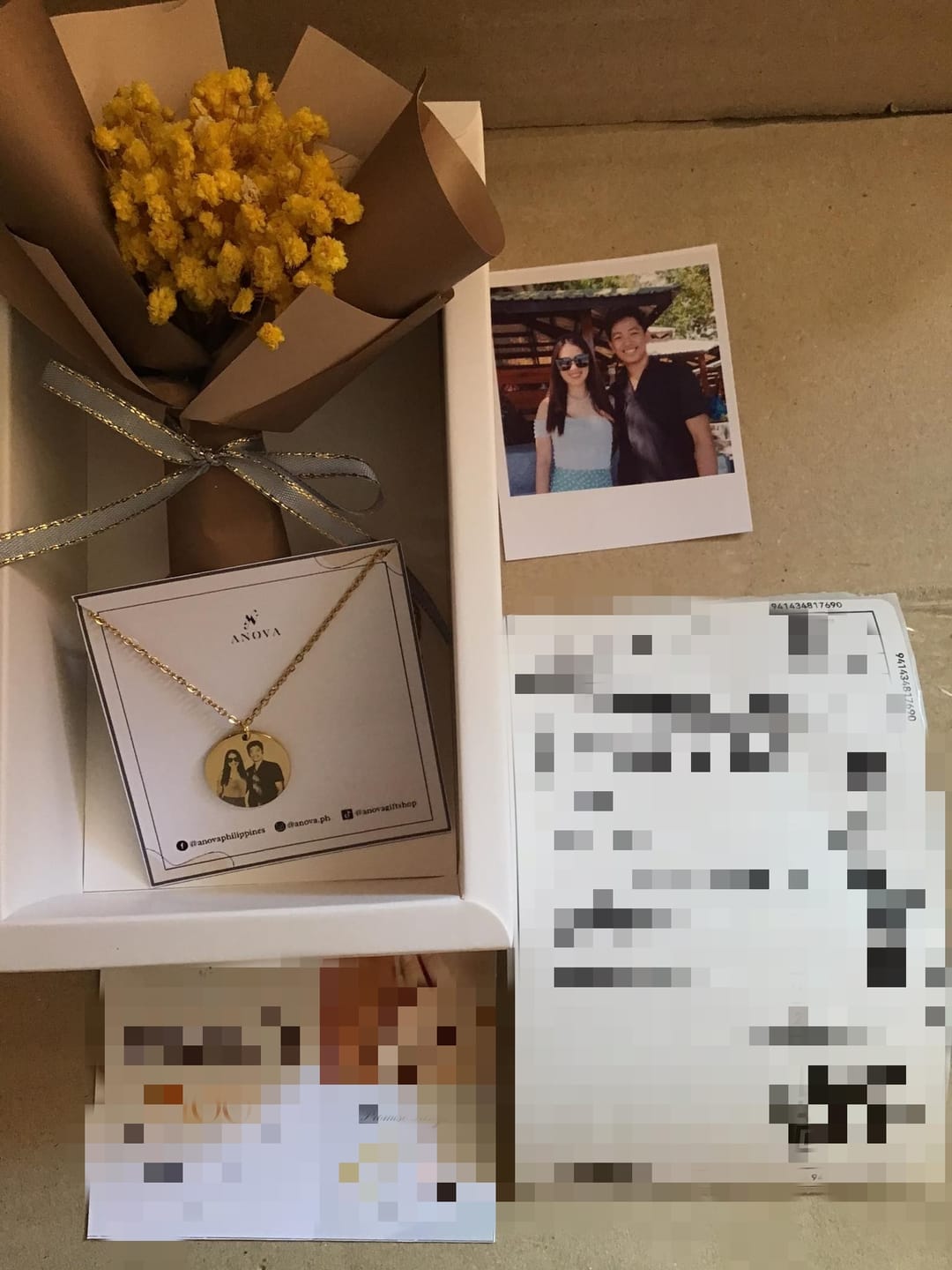 Customer photo review of Photo Engraved Portrait Necklace Gift
