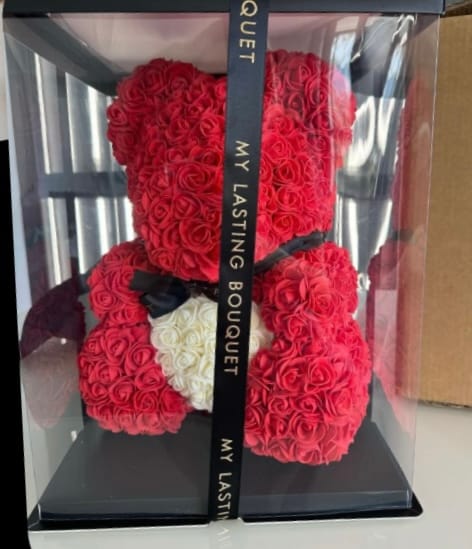 Customer photo review of Red Rose Bear - 45cm