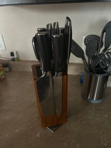 Customer photo review of "Imperial" Collection - Premium Japanese Kitchen Knife Set with Damascus Pattern