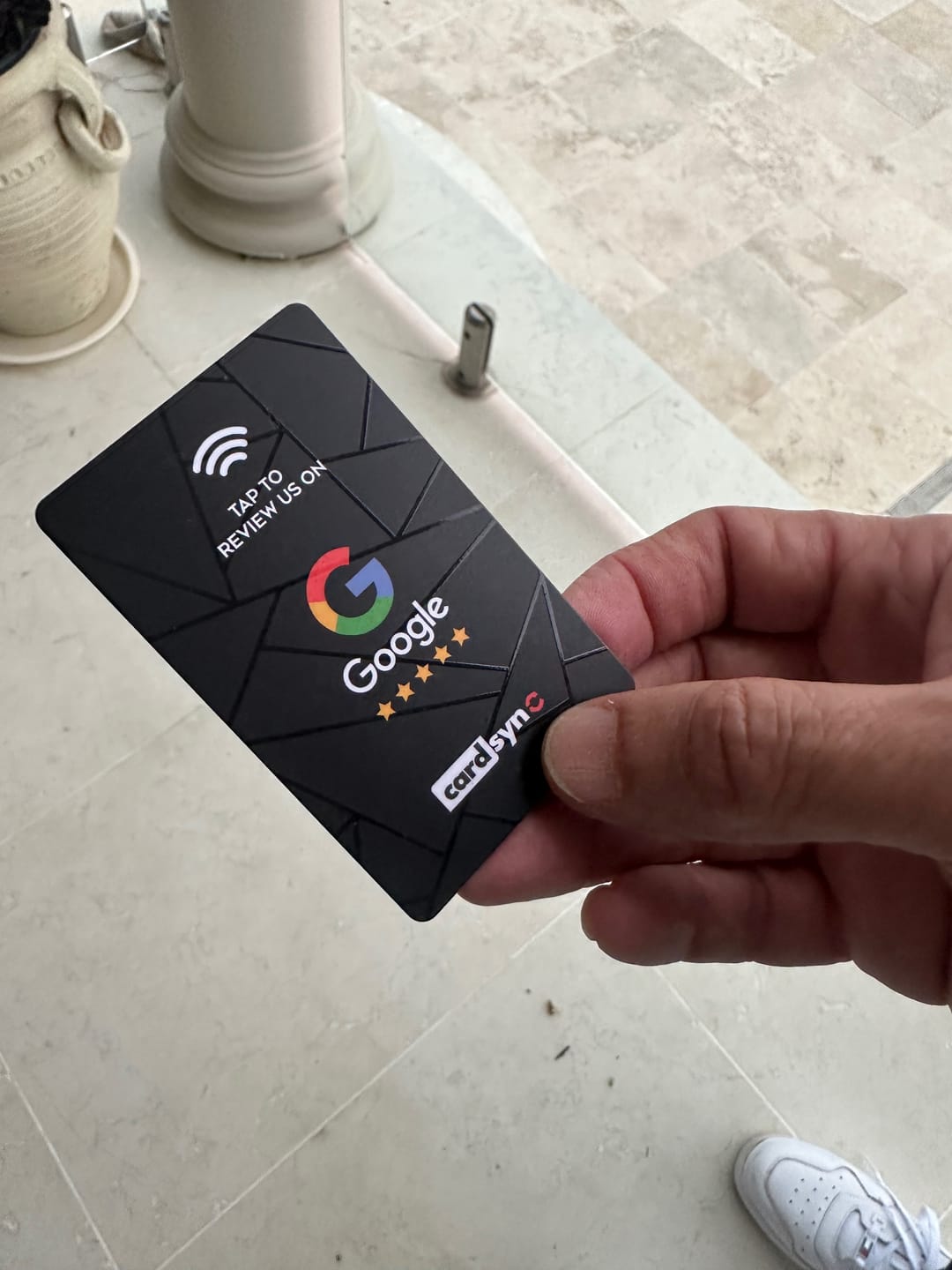 Customer photo review of Google Review Cards
