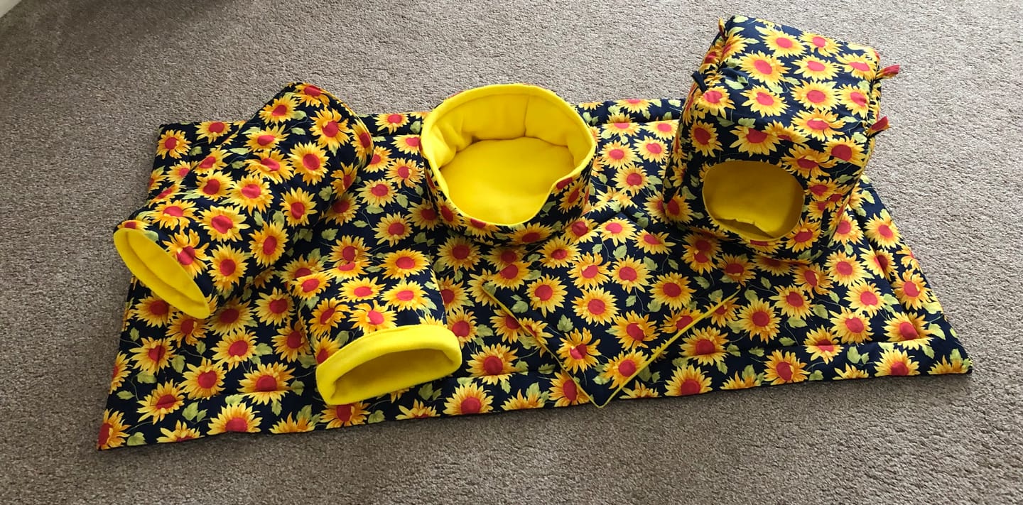 Customer photo review of Sunflowers Rose & Hubble Cotton Poplin Fabric