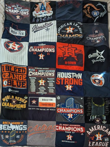 T-shirt quilt featuring houston astros by Melissa from TX