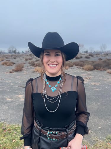 Customer photo review of Handmade Sterling Silver & Turquoise Necklace, Earring, Ring Set Signed Nizhoni