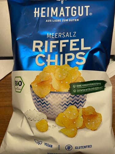 Kundenbewertung mit Foto zu Bio Riffel Chips Meersalz