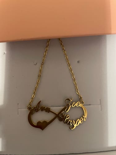 Customer photo review of Infinity Name Necklace