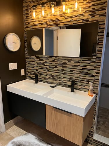 Customer photo review of Acero Floating Vanity (42"-55")