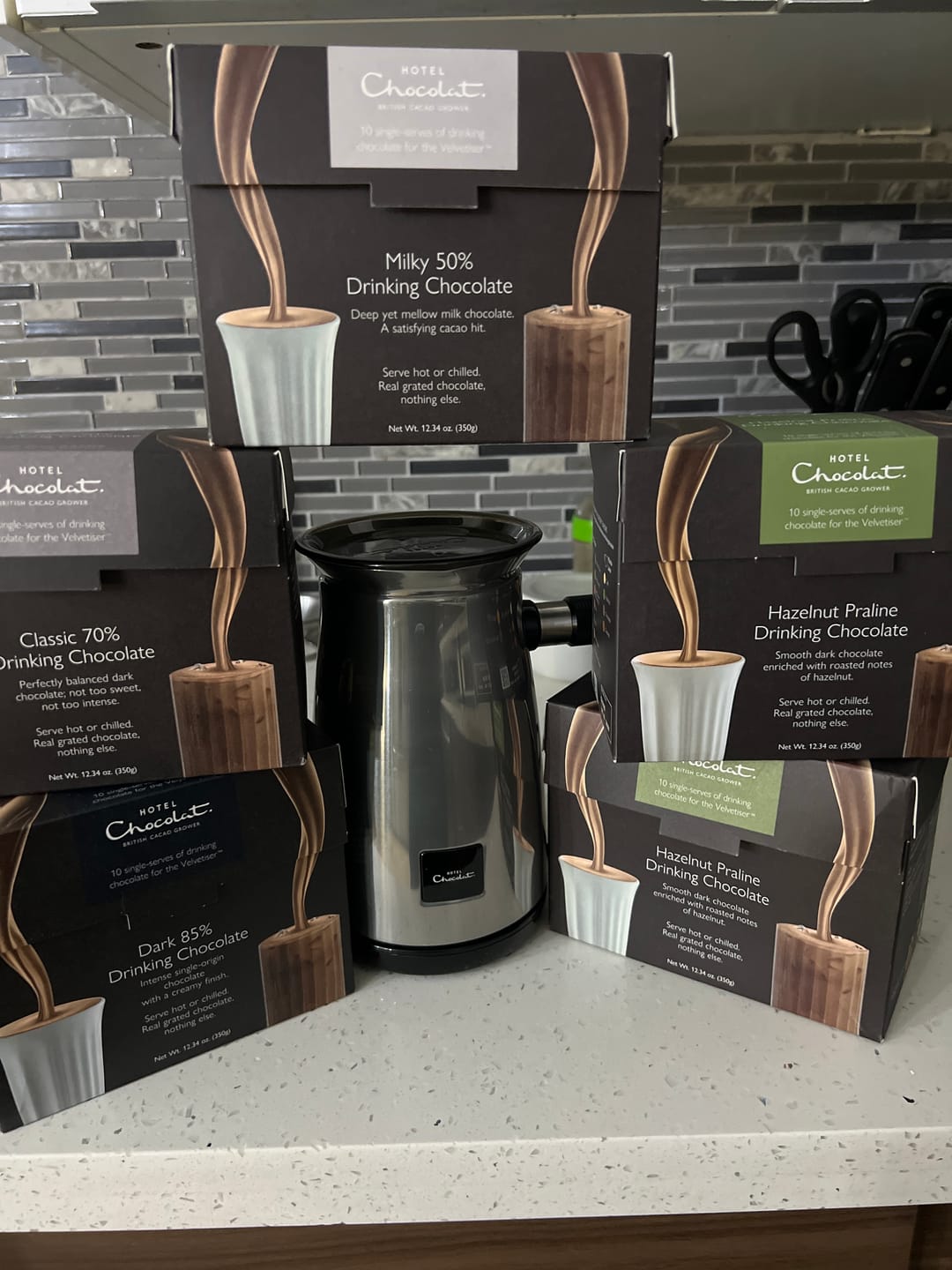 Customer photo review of Dark 85% Hot Chocolate Flakes