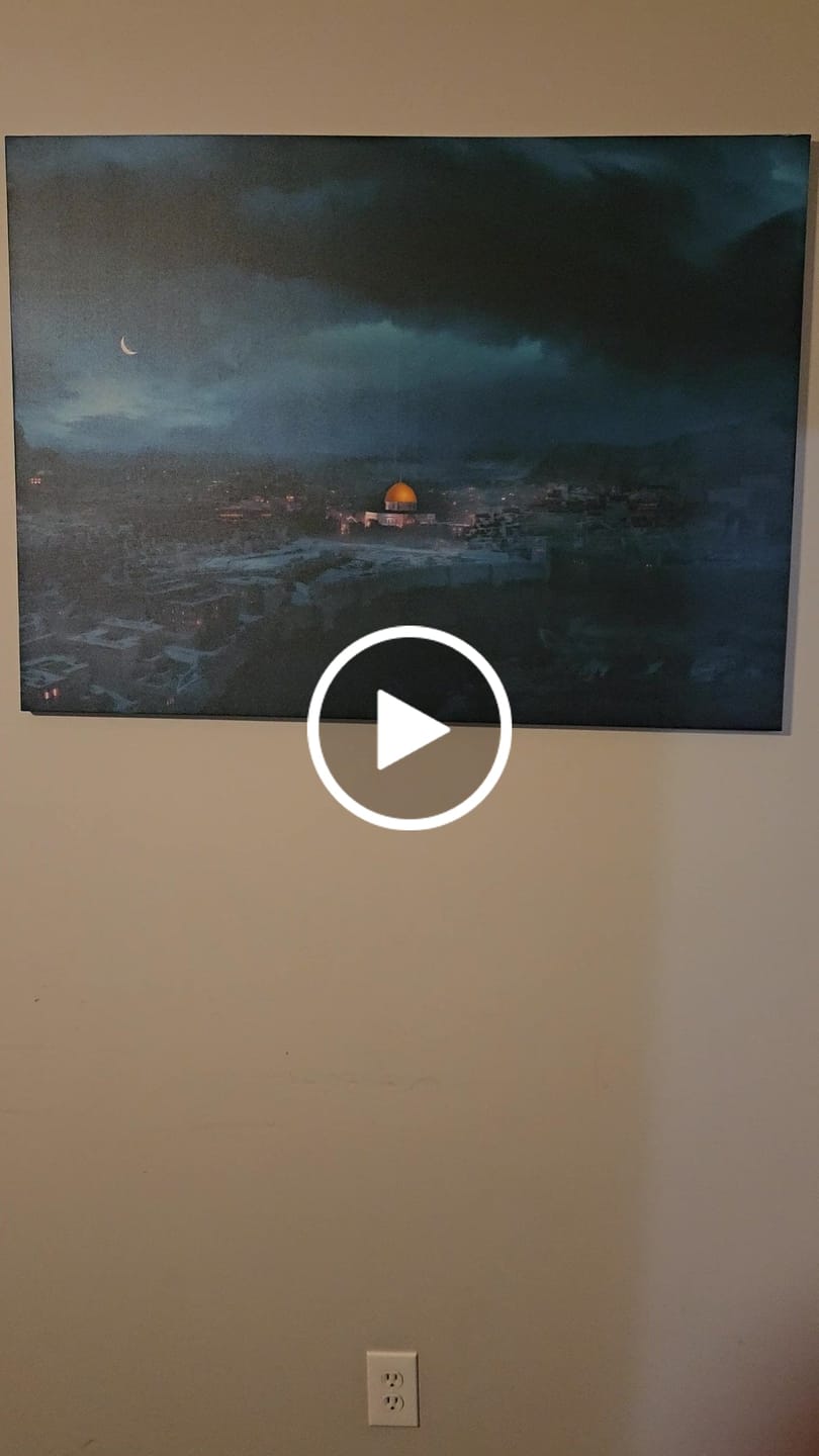 Customer video review of Canvas Painting Islamic Wall Art Masjid Al Aqsa (The Dome of the Rock) - Islamic Canvas Printing v7