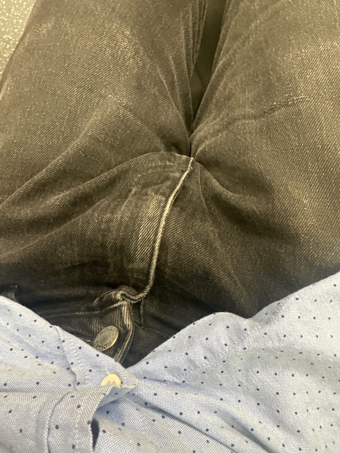 Customer photo review of Black Denim Shorts