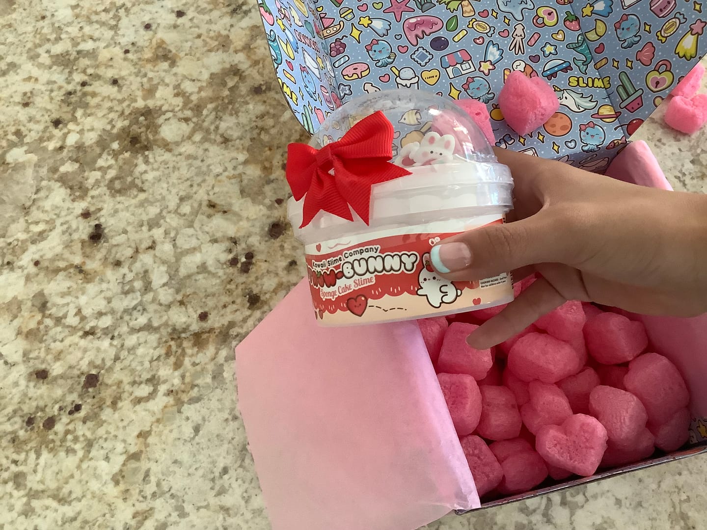 Customer photo review of Straw-Bunny Sponge Cake Cloud Creme Slime