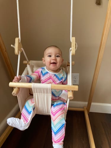 Customer photo review of Spruce - Baby and Toddler Foldable Wooden Swing Set
