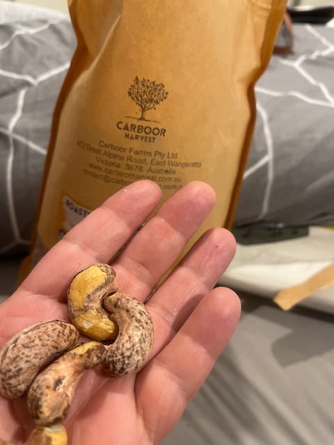 Customer photo review of Roasted salted cashews with skin on