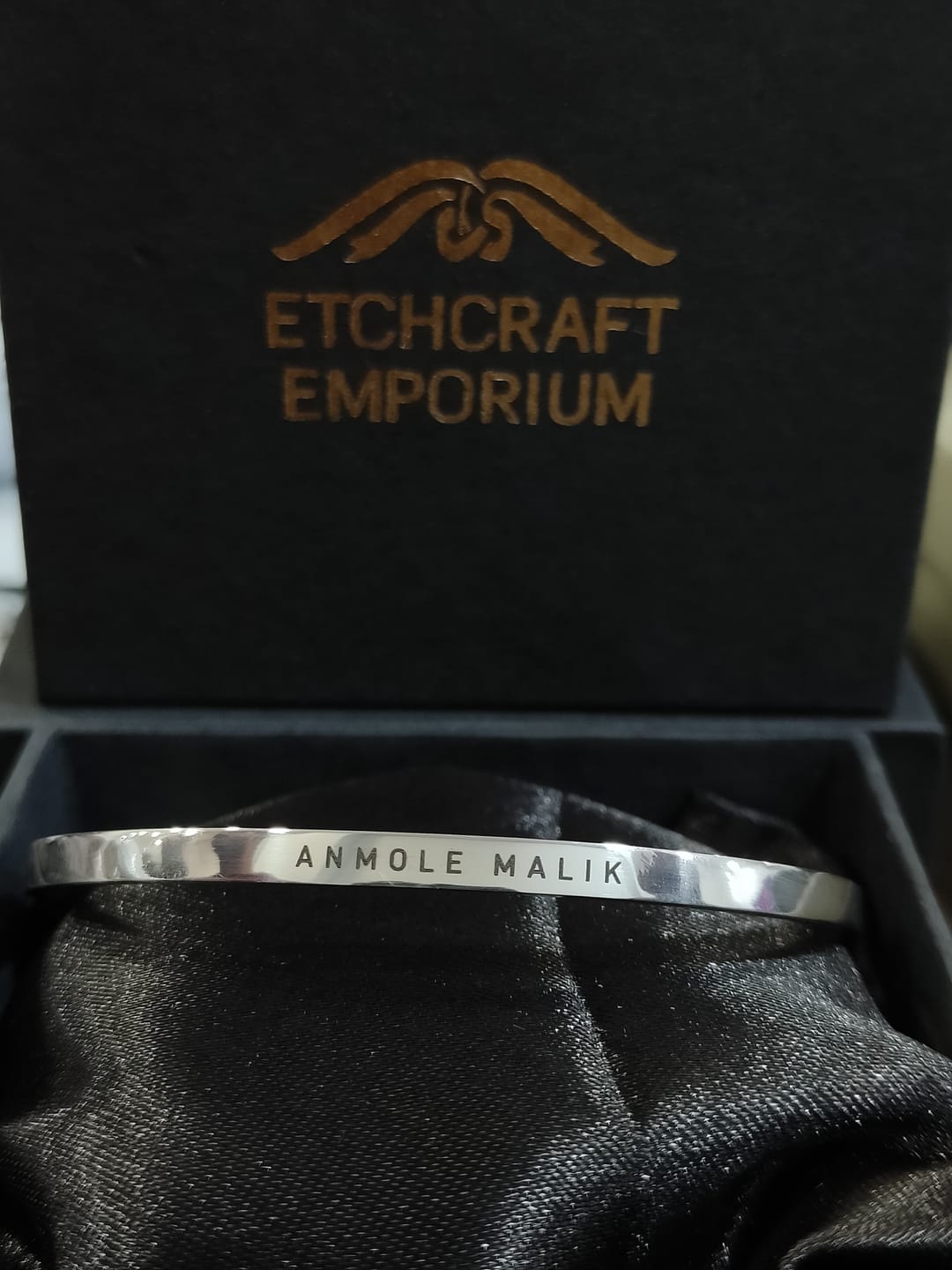 Customer photo review of Personalised Silver Bracelet