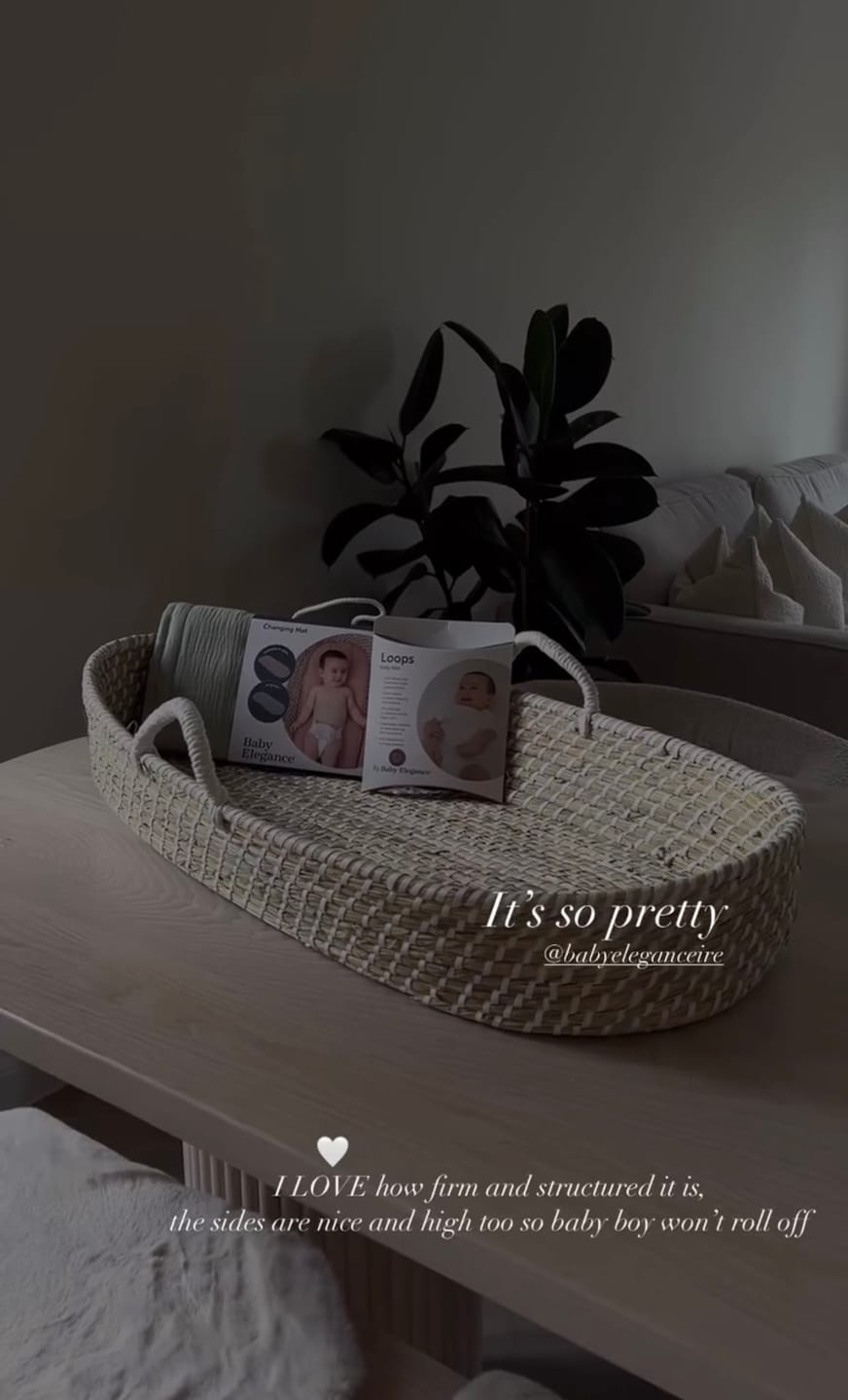 Customer photo review of Sea-Grass Baby Changing Basket