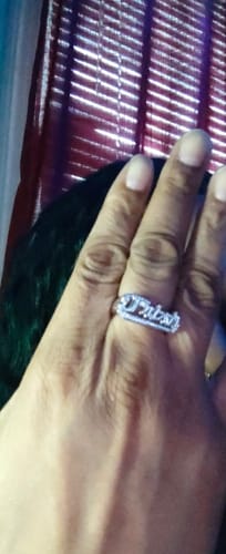 Customer photo review of Personalized Name Ring with Beading