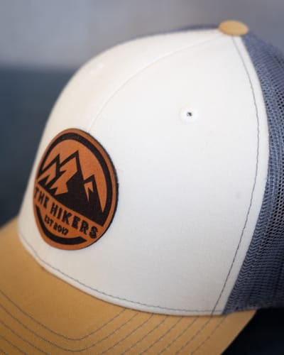 Customer photo review of Custom Leather Patch Trucker Hat - Richardson 112