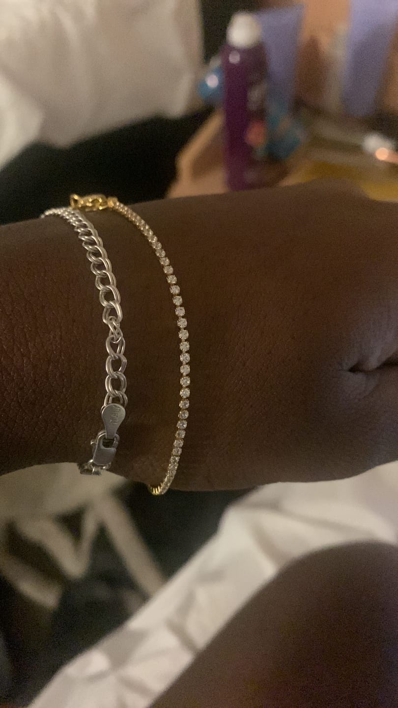 Customer photo review of 6mm Rope Bracelet - White Gold