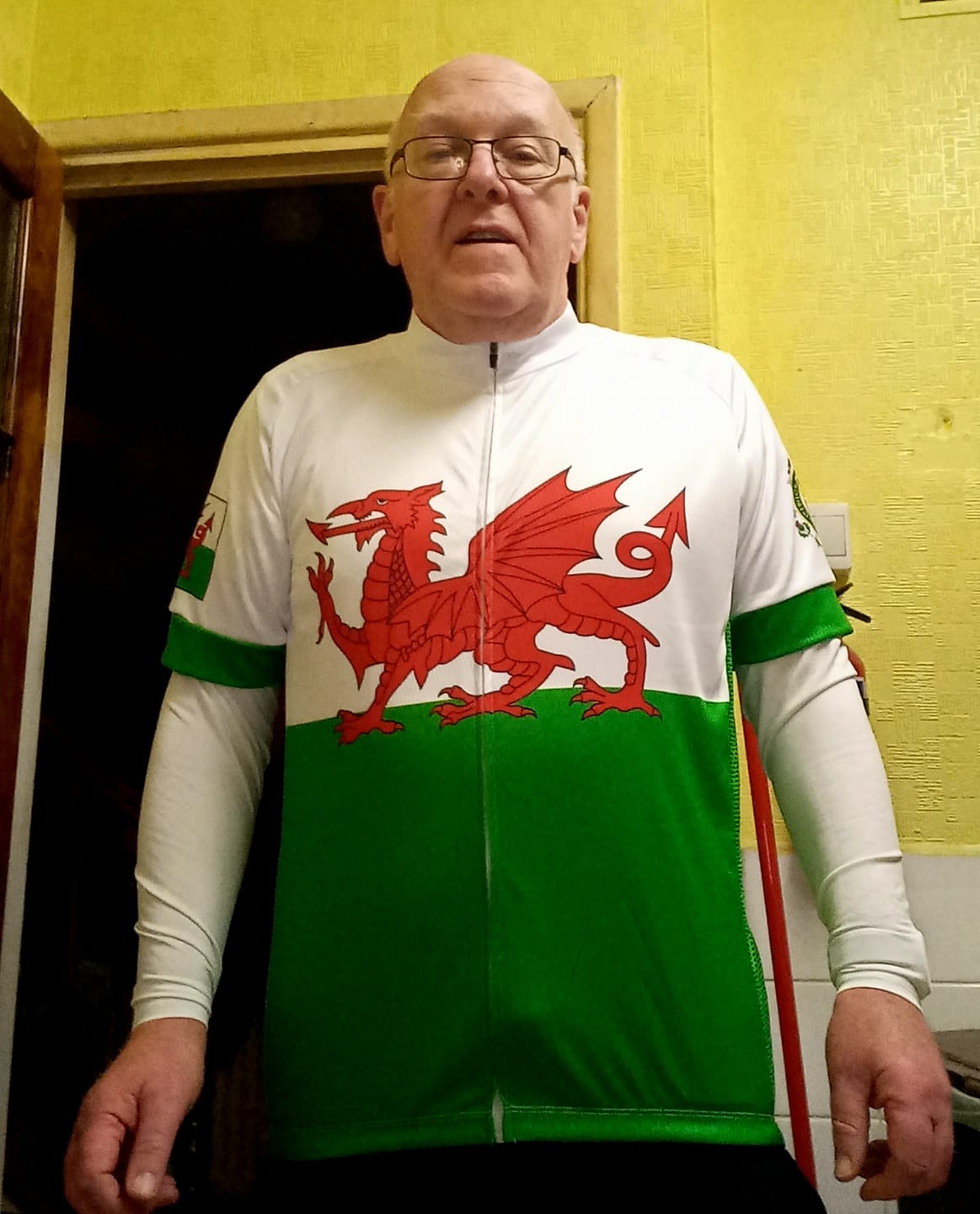 Customer photo review of Wales Flag Cycling Jersey (Green, White & Red)