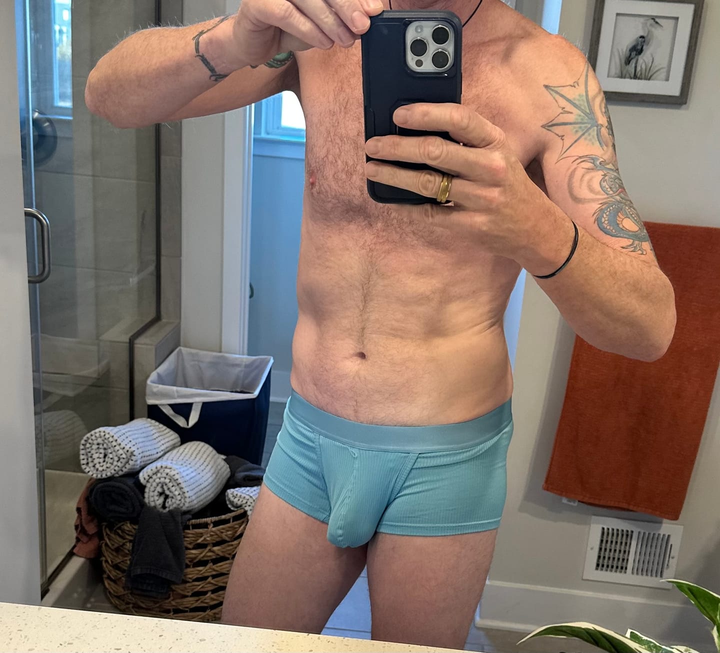 Customer photo review of 3 Pack Separate Ball Support Pouch Trunks
