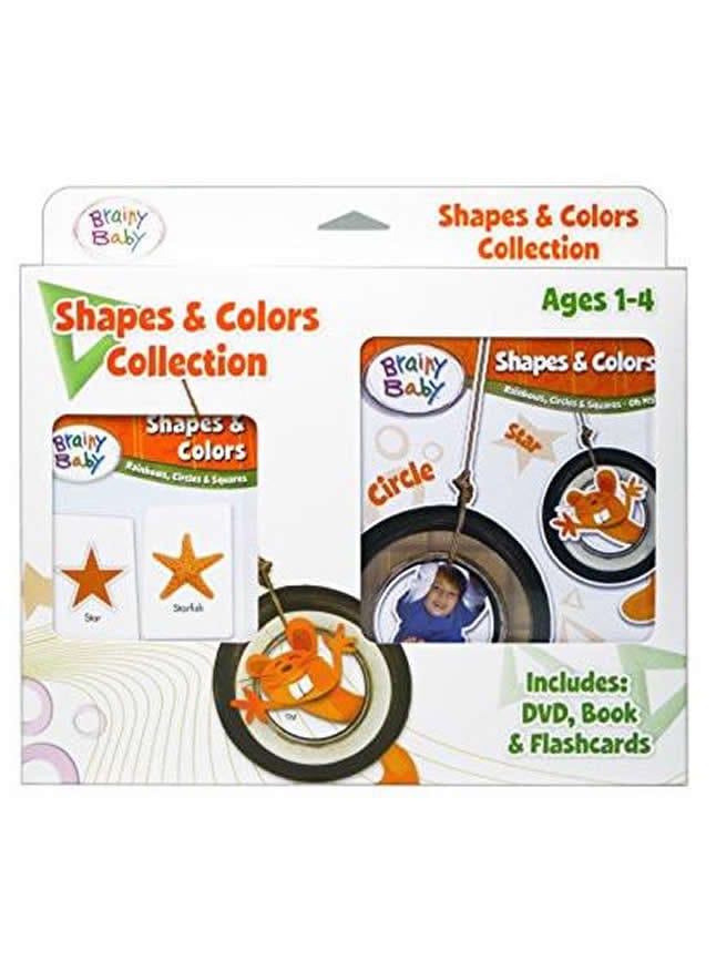 Customer photo review of SAVE $9.99!  Brainy Baby Shapes & Colors: Rainbows, Circles and Squares Oh My! DVD, Board Book and Flashcards Collection Deluxe Edition Bundle of 3