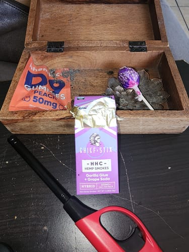 Customer photo review of Chief Stix HHC Hemp Smokes Hybrid Gorilla Glue + Grape Soda