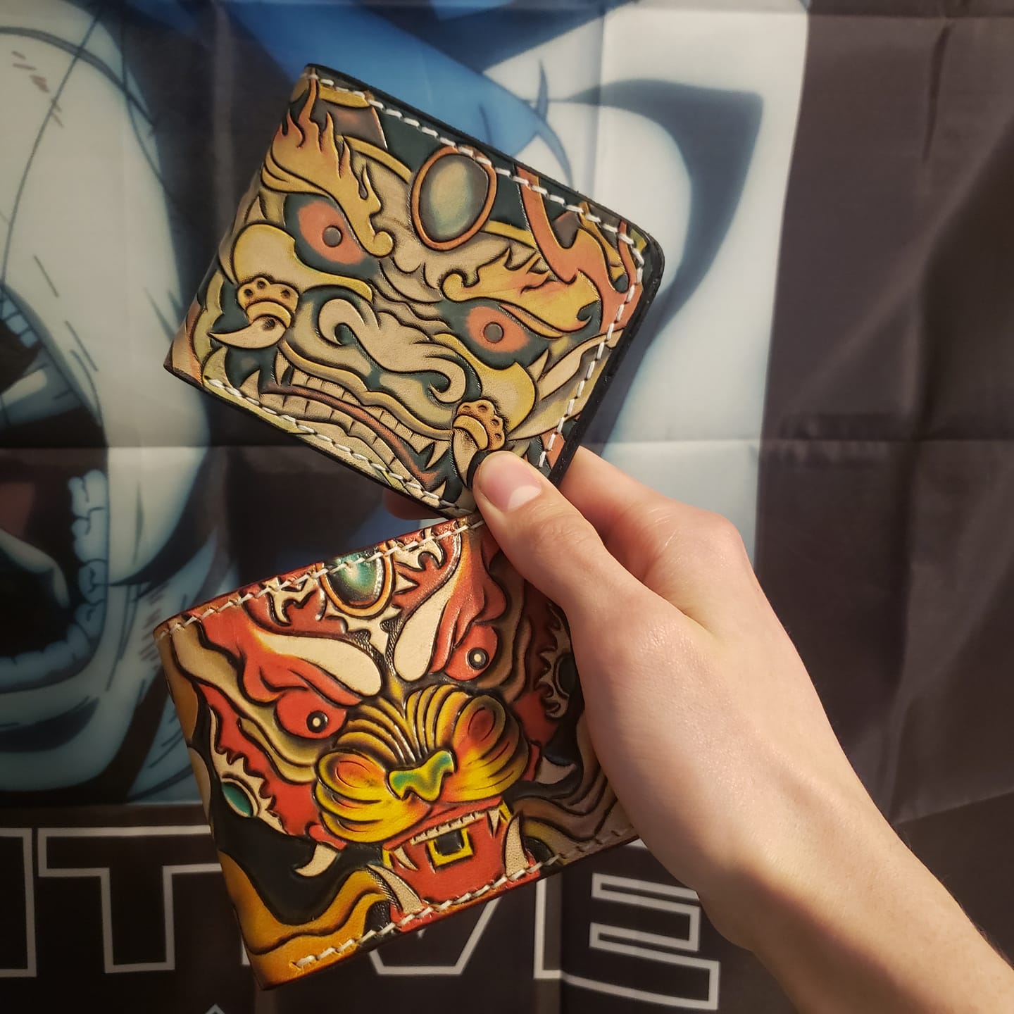Customer photo review of Hundred Ghosts™ Irezumi Japanese Leather Wallet