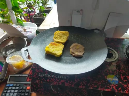 Customer photo review of Multipurpose Korean Style Die-cast Aluminum Grill Pan