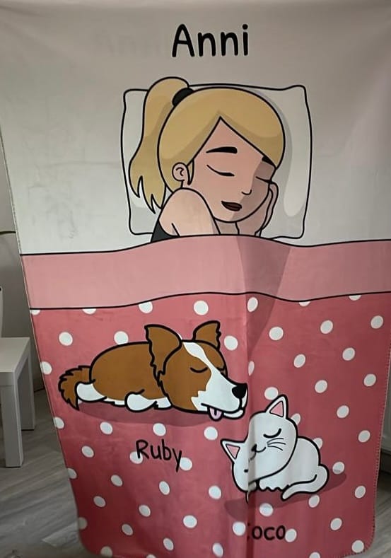 Customer photo review of Kuschelzeit mit Fellnasen Single - Individuelle Decke