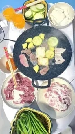 Customer photo review of Multipurpose Korean Style Die-cast Aluminum Grill Pan