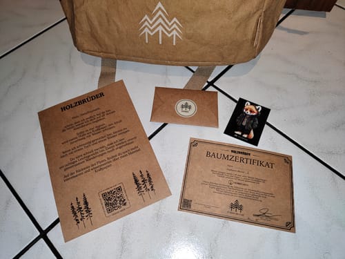 Customer photo review of Kraftpapier Rucksack vegan - Hellbraun (🌲)