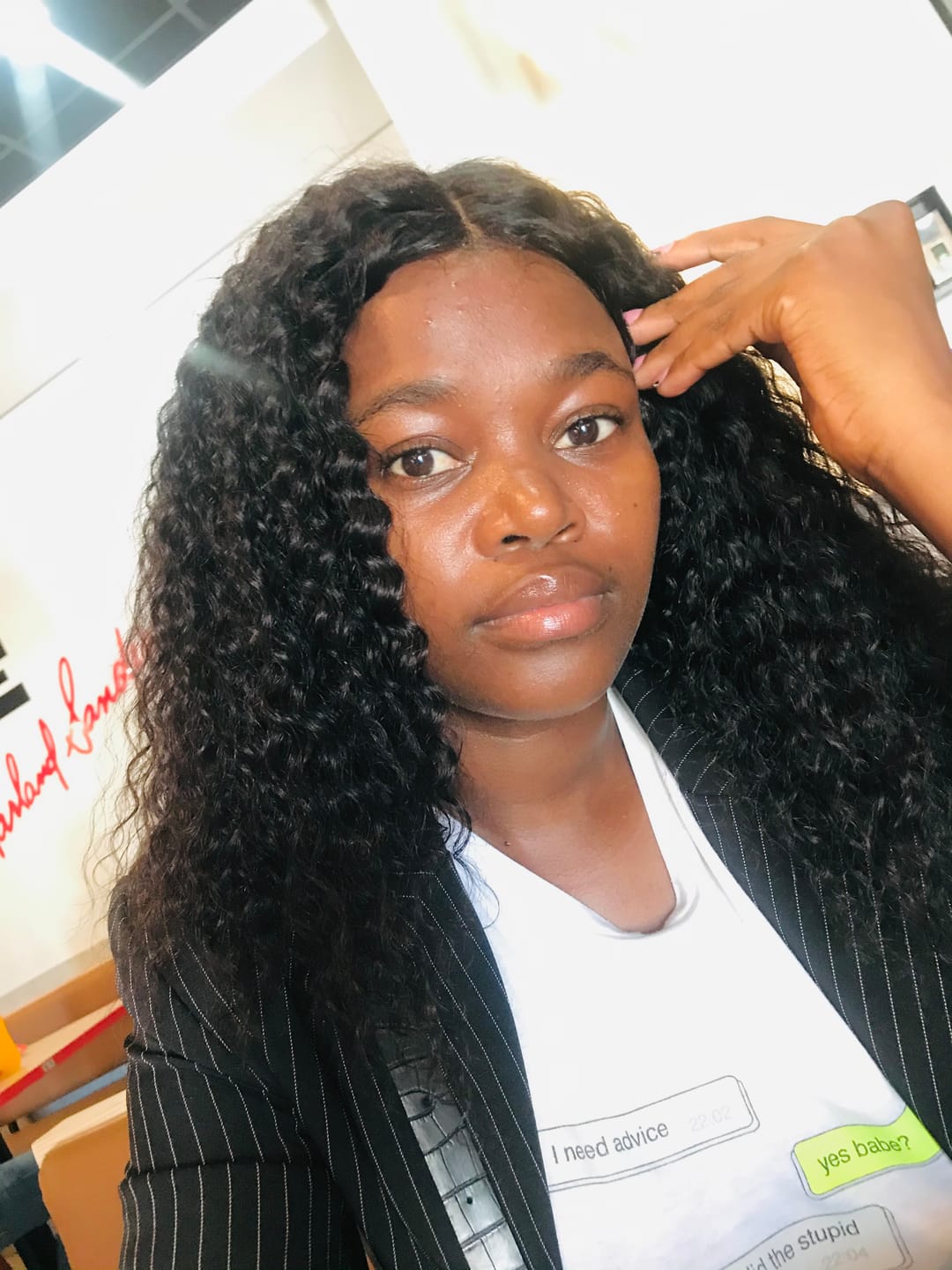 Customer photo review of Brazilian Super Curly 14 inch Wig