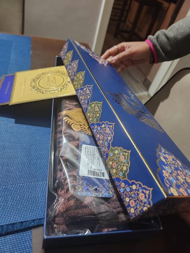 Customer photo review of Pashtush Womens Stole, Soft and Warm, Reversible Floral Weave, Burgundy