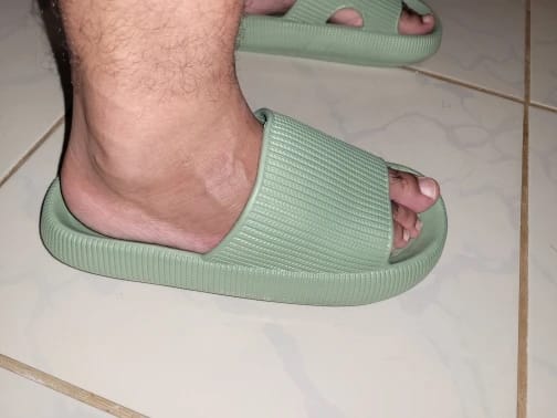 Customer photo review of The Snuggi Sandals